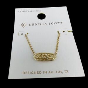 KENDRA SCOTT 14k Gold Janie XOXO Love Pendant Feminine Delicate Necklace NEW NWT